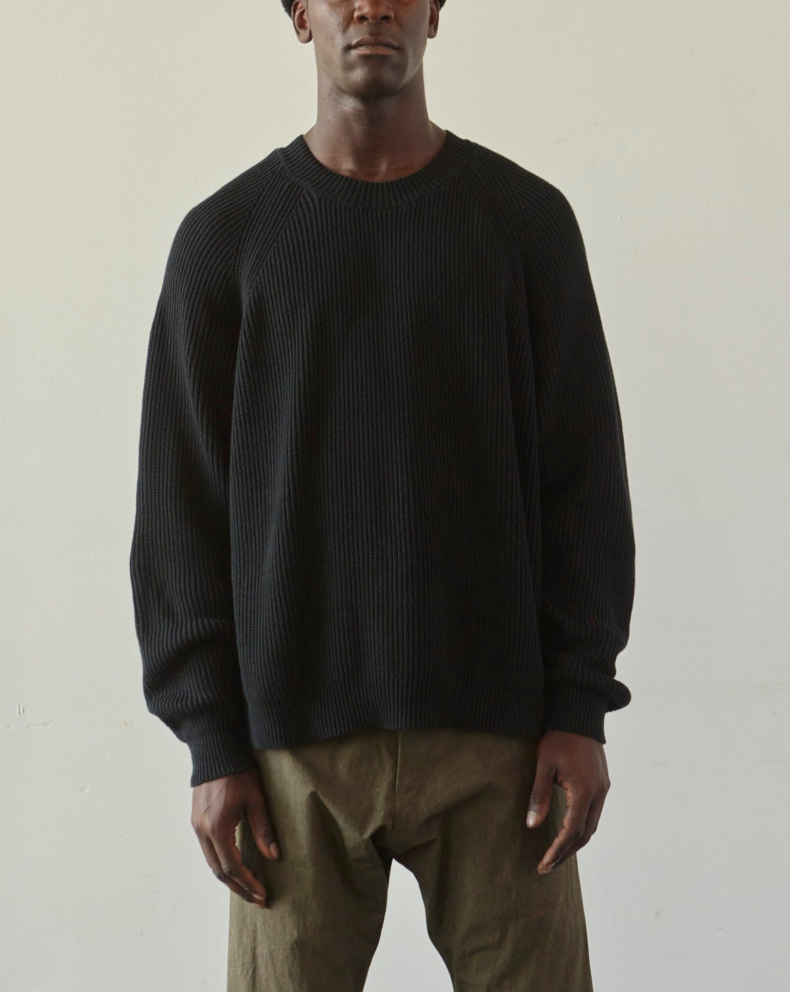 Black wool shop crew neck sweater