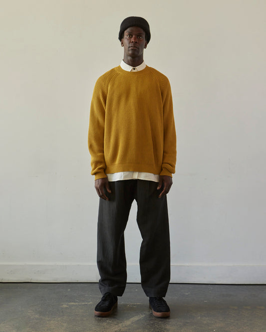 O-Project Knitted Crewneck, Yellow Gold