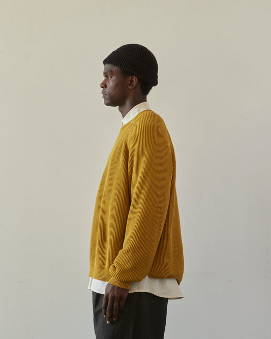 O-Project Knitted Crewneck, Yellow Gold