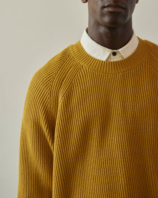 O-Project Knitted Crewneck, Yellow Gold