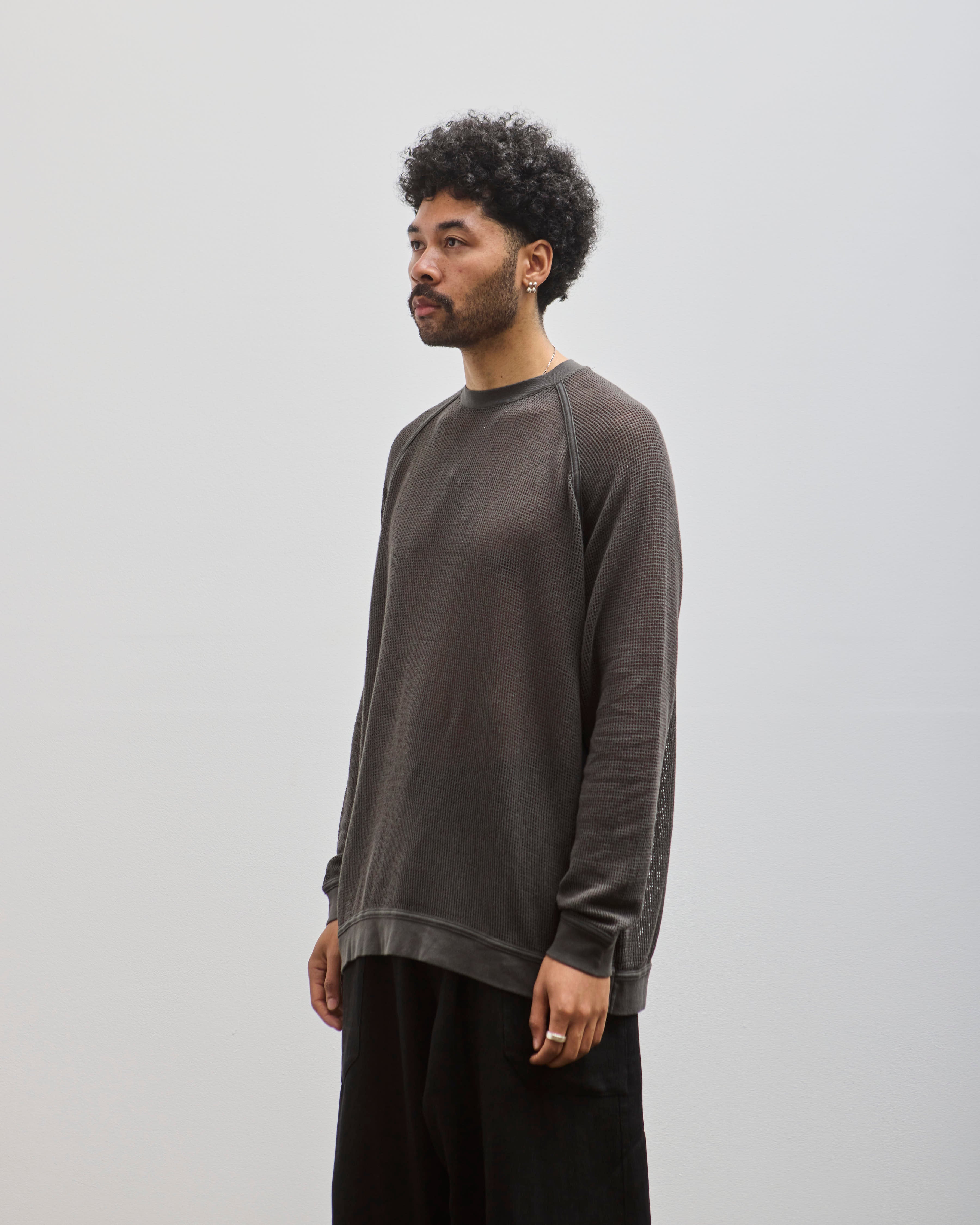 O-Project Longsleeve Tee, Off Black Mesh – Glasswing