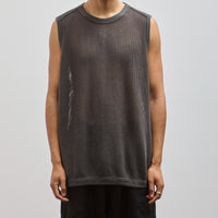 O-Project Sleeveless Tee, Off Black Mesh