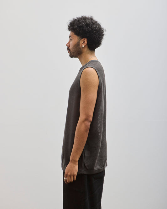 O-Project Sleeveless Tee, Off Black Mesh