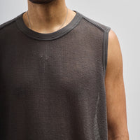 O-Project Sleeveless Tee, Off Black Mesh