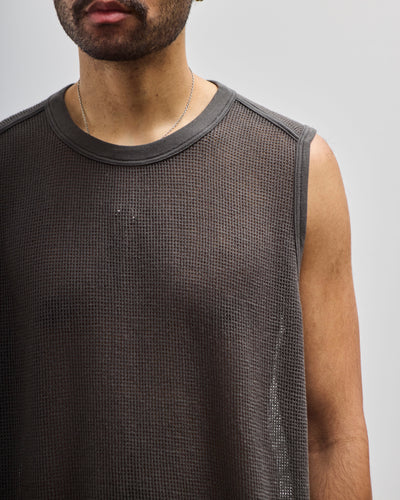 O-Project Sleeveless Tee, Off Black Mesh