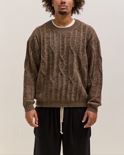 O by Jan-Jan Van Essche Cable Knit Crewneck, Dark Mix