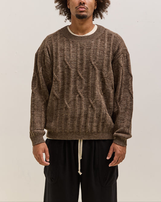 O by Jan-Jan Van Essche Cable Knit Crewneck, Dark Mix