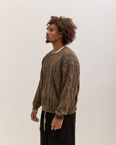 O by Jan-Jan Van Essche Cable Knit Crewneck, Dark Mix