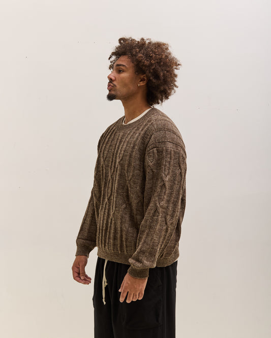 O by Jan-Jan Van Essche Cable Knit Crewneck, Dark Mix