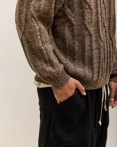 O by Jan-Jan Van Essche Cable Knit Crewneck, Dark Mix