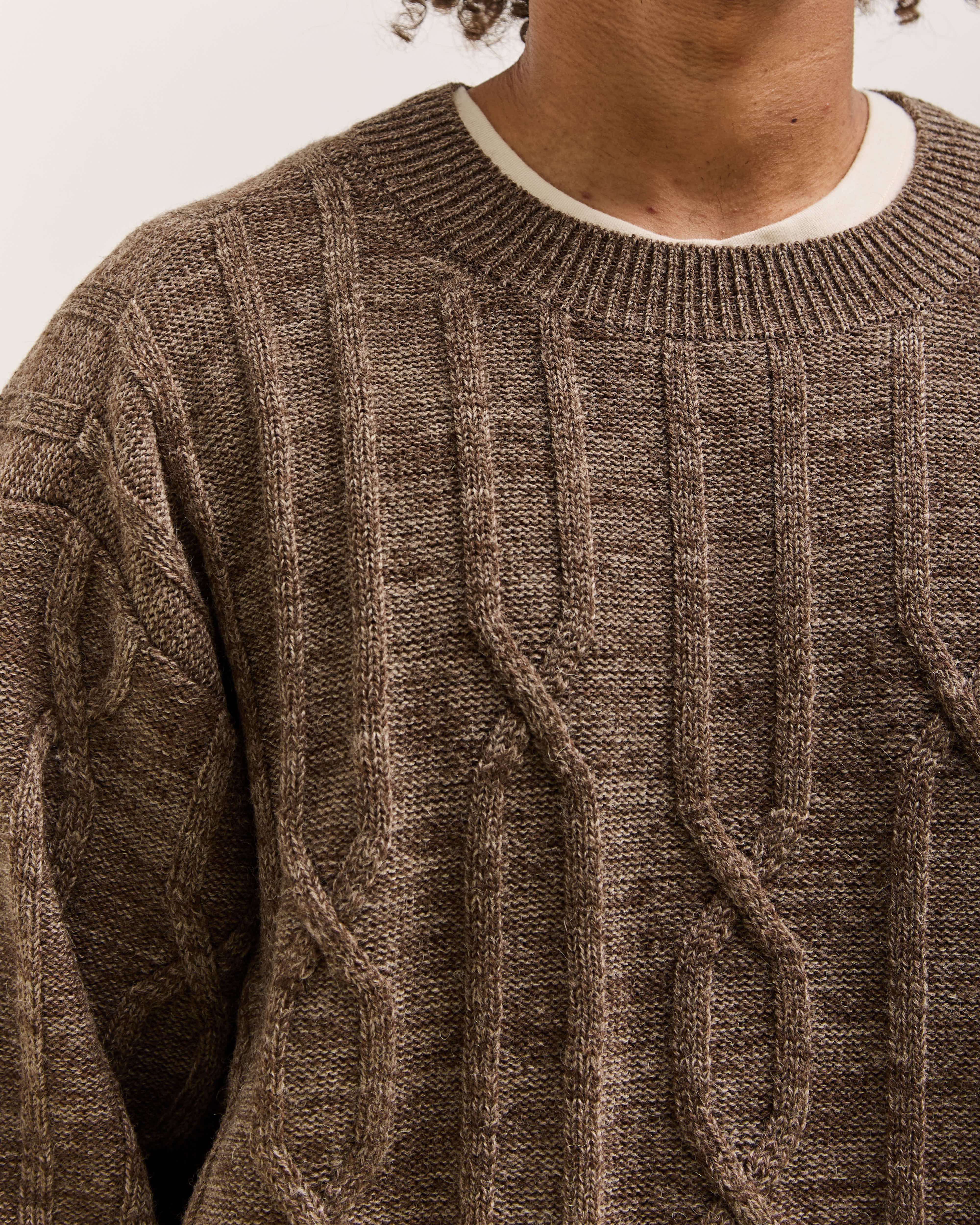 O by Jan-Jan Van Essche Cable Knit Crewneck, Dark Mix – Glasswing