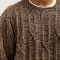 O by Jan-Jan Van Essche Cable Knit Crewneck, Dark Mix