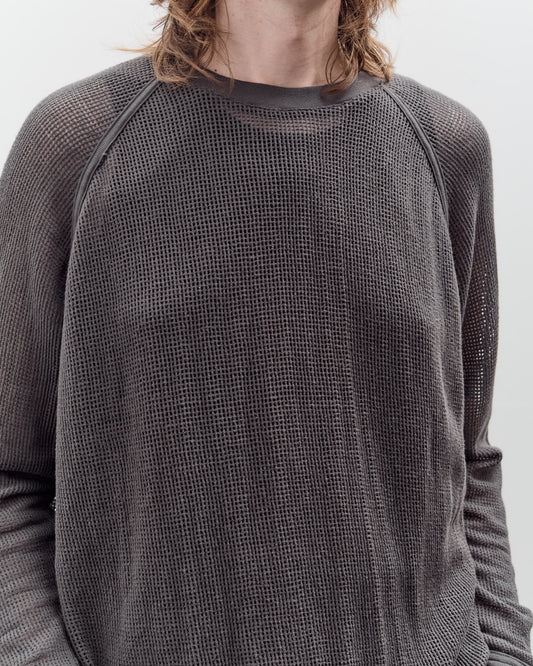 O by Jan-Jan Van Essche Long Sleeve Mesh Tee, Off Black