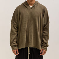 O by Jan-Jan Van Essche Wide Fit Hooded Waffle, Army Green