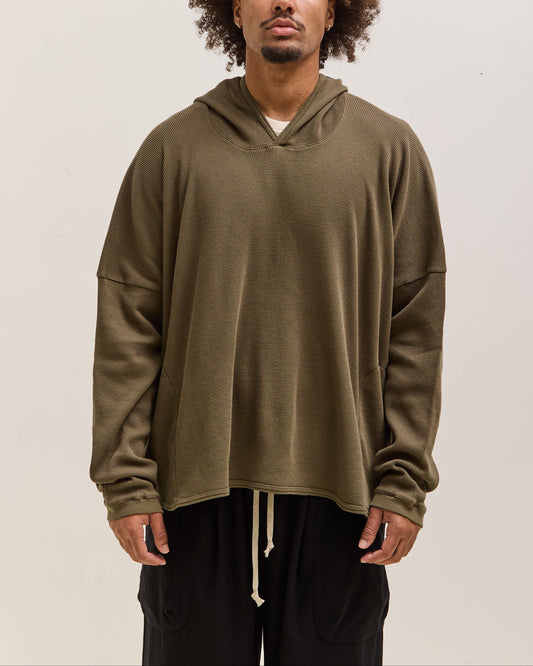 O by Jan-Jan Van Essche Wide Fit Hooded Waffle, Army Green