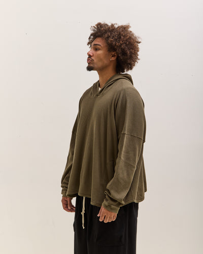 O by Jan-Jan Van Essche Wide Fit Hooded Waffle, Army Green