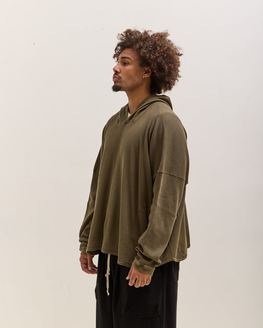 O by Jan-Jan Van Essche Wide Fit Hooded Waffle, Army Green