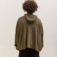 O by Jan-Jan Van Essche Wide Fit Hooded Waffle, Army Green