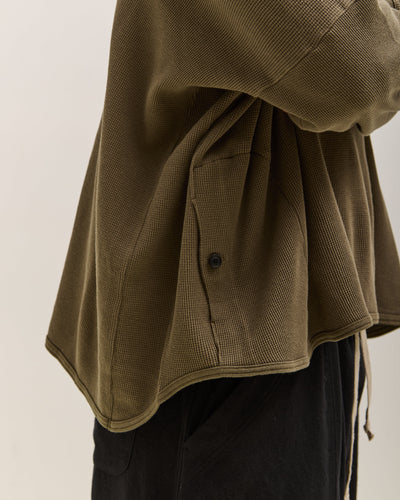 O by Jan-Jan Van Essche Wide Fit Hooded Waffle, Army Green