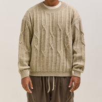 O by Jan-Jan Van Essche Cable Knit Crewneck, Natural Mix
