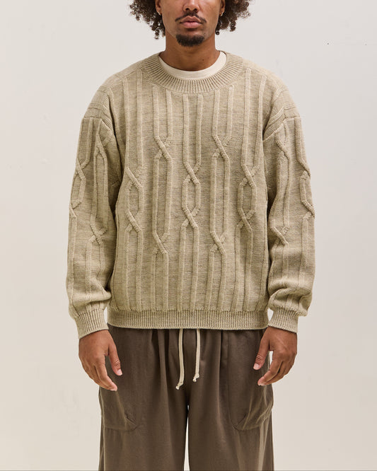 O by Jan-Jan Van Essche Cable Knit Crewneck, Natural Mix