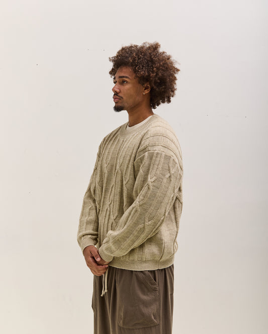 O by Jan-Jan Van Essche Cable Knit Crewneck, Natural Mix