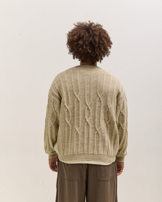 O by Jan-Jan Van Essche Cable Knit Crewneck, Natural Mix