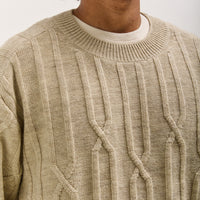 O by Jan-Jan Van Essche Cable Knit Crewneck, Natural Mix