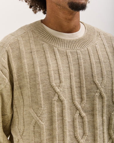O by Jan-Jan Van Essche Cable Knit Crewneck, Natural Mix