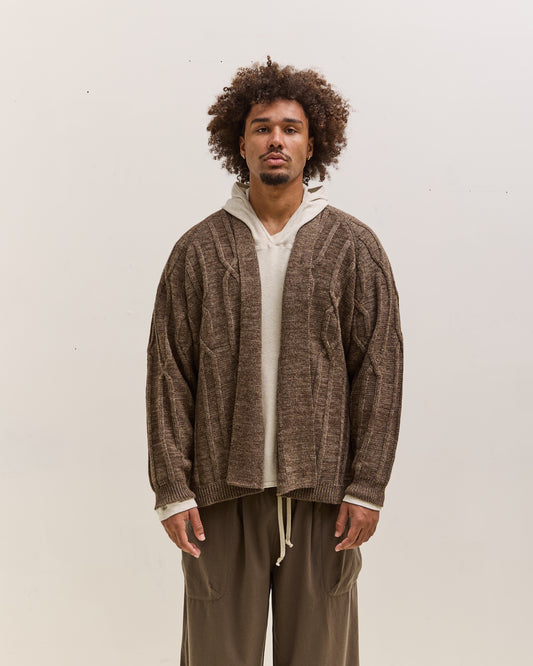 O by Jan-Jan Van Essche Cable Knit Robe, Dark Mix