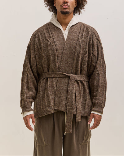 O by Jan-Jan Van Essche Cable Knit Robe, Dark Mix