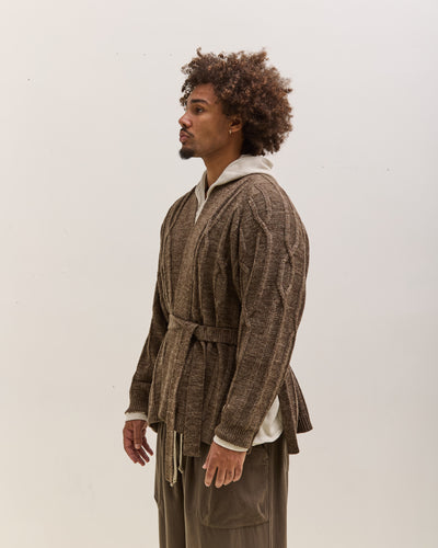 O by Jan-Jan Van Essche Cable Knit Robe, Dark Mix