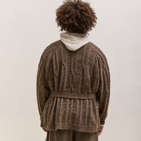 O by Jan-Jan Van Essche Cable Knit Robe, Dark Mix
