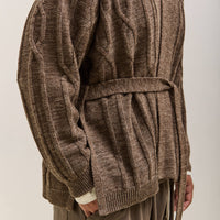 O by Jan-Jan Van Essche Cable Knit Robe, Dark Mix