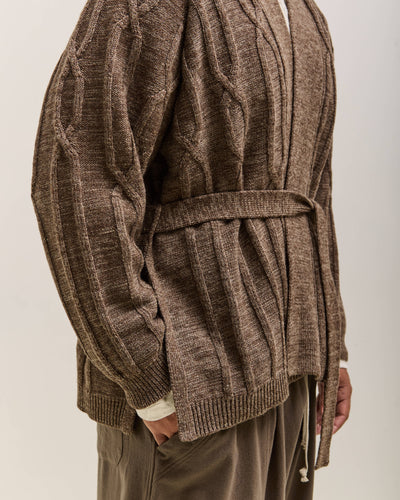 O by Jan-Jan Van Essche Cable Knit Robe, Dark Mix