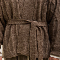 O by Jan-Jan Van Essche Cable Knit Robe, Dark Mix