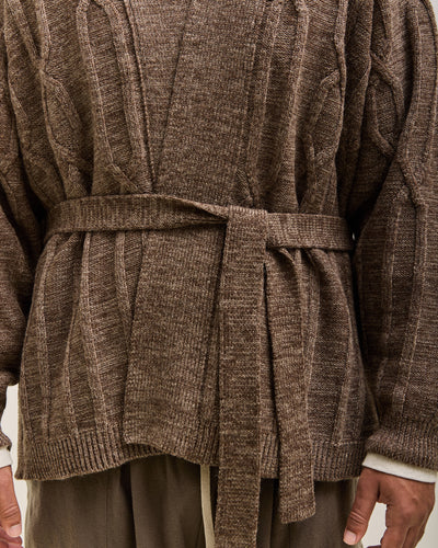 O by Jan-Jan Van Essche Cable Knit Robe, Dark Mix