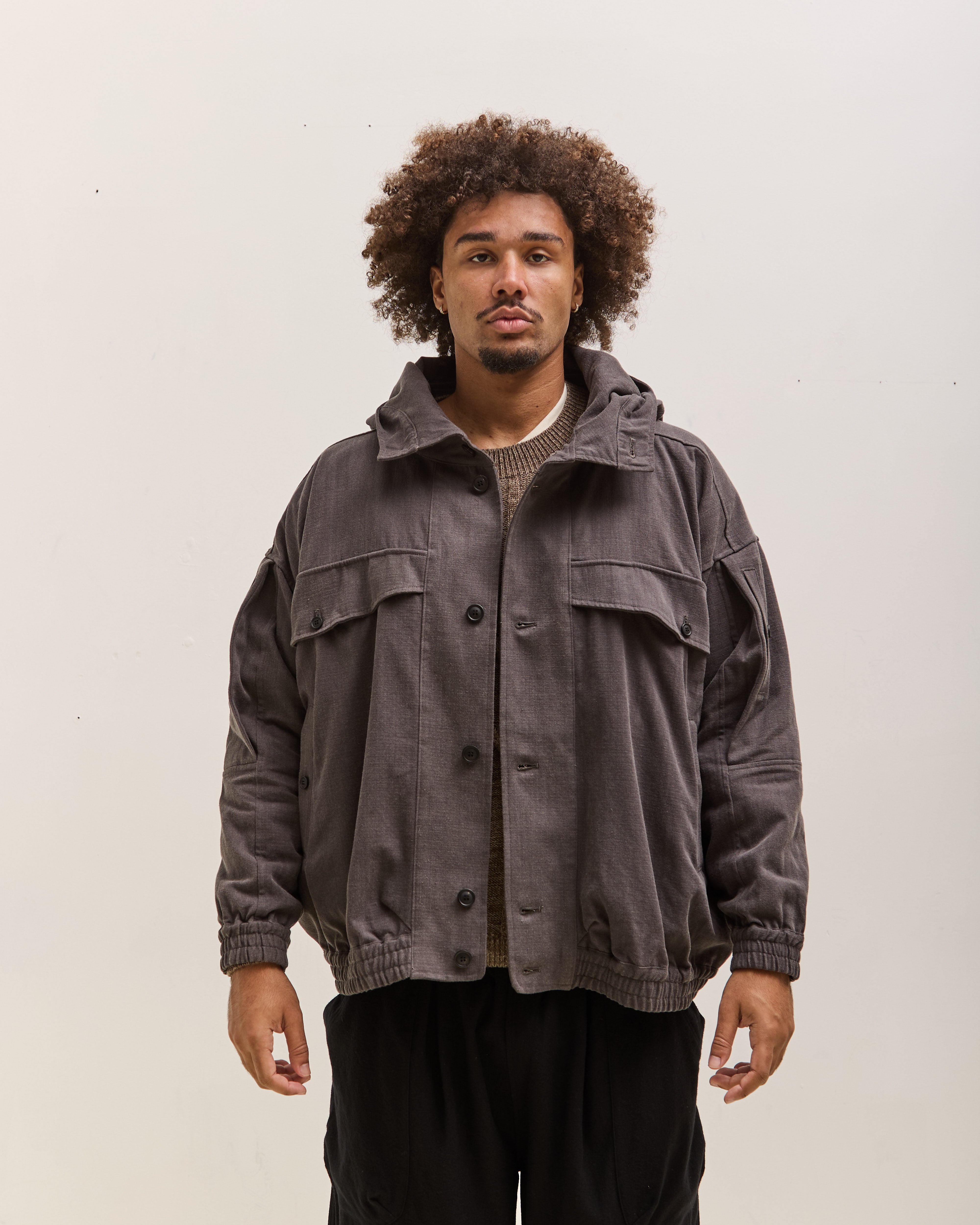 Jan-Jan Van Essche Hooded Cardiganパーカー O by Jan-Jan Van Essche Hooded Bomber Jacket, Black – Glasswing