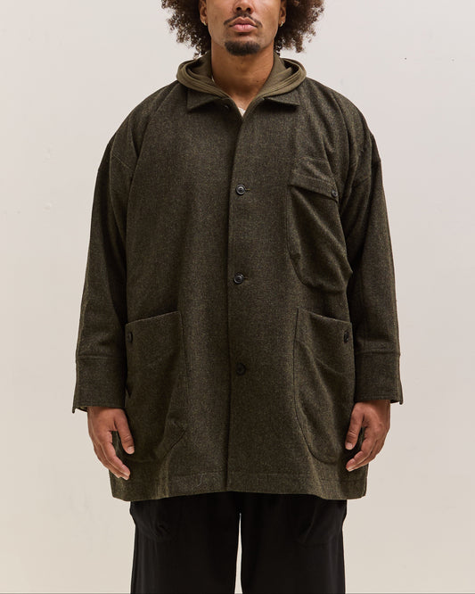 O by Jan-Jan Van Essche Wool Middle Coat, Hunter