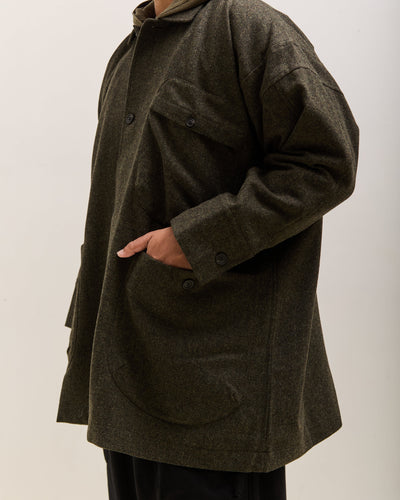 O by Jan-Jan Van Essche Wool Middle Coat, Hunter