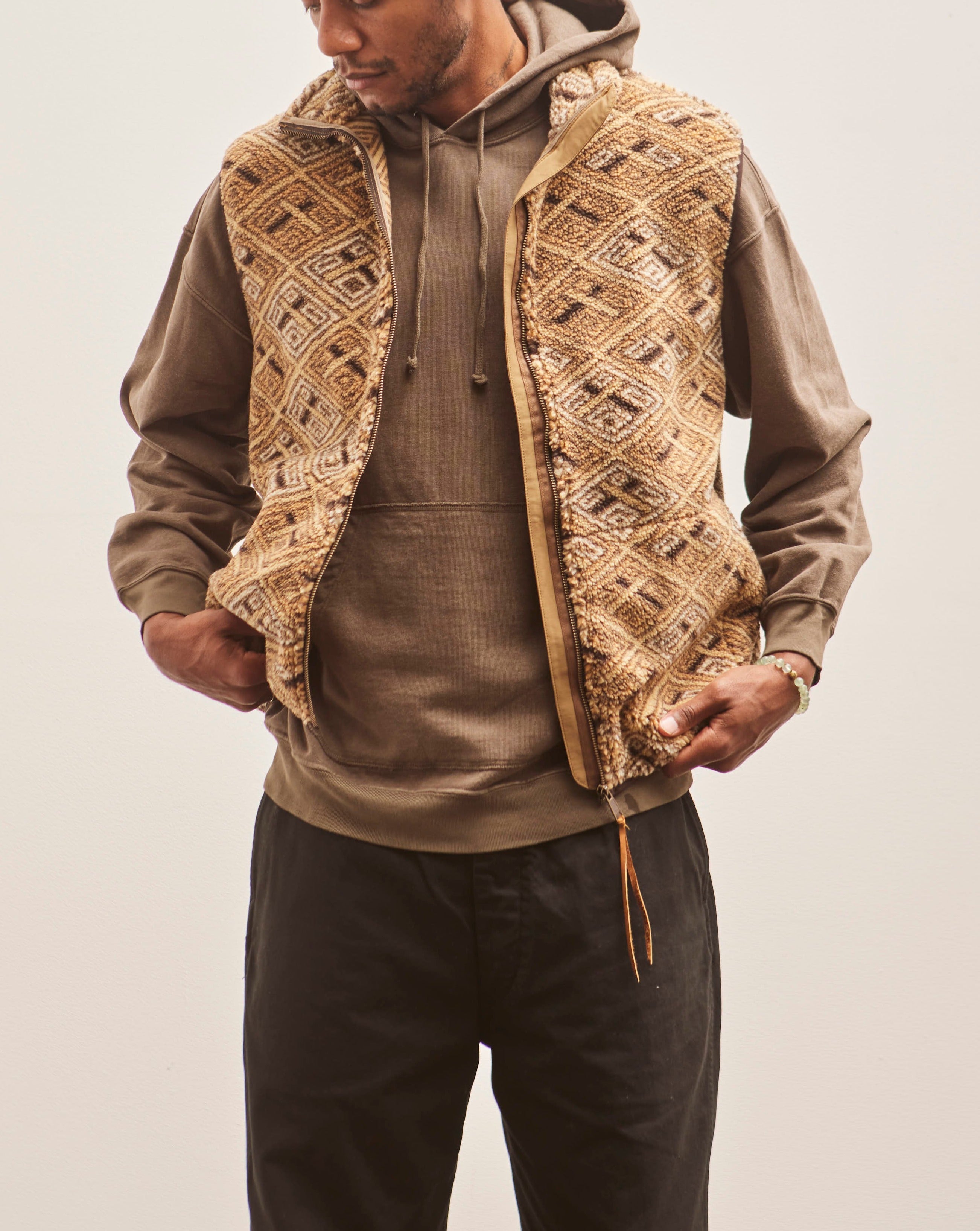 orslow boa fleece vest navajo オアスロウ アメカジ OrSlow Boa Fleece Vest, Sand/Beige – Glasswing