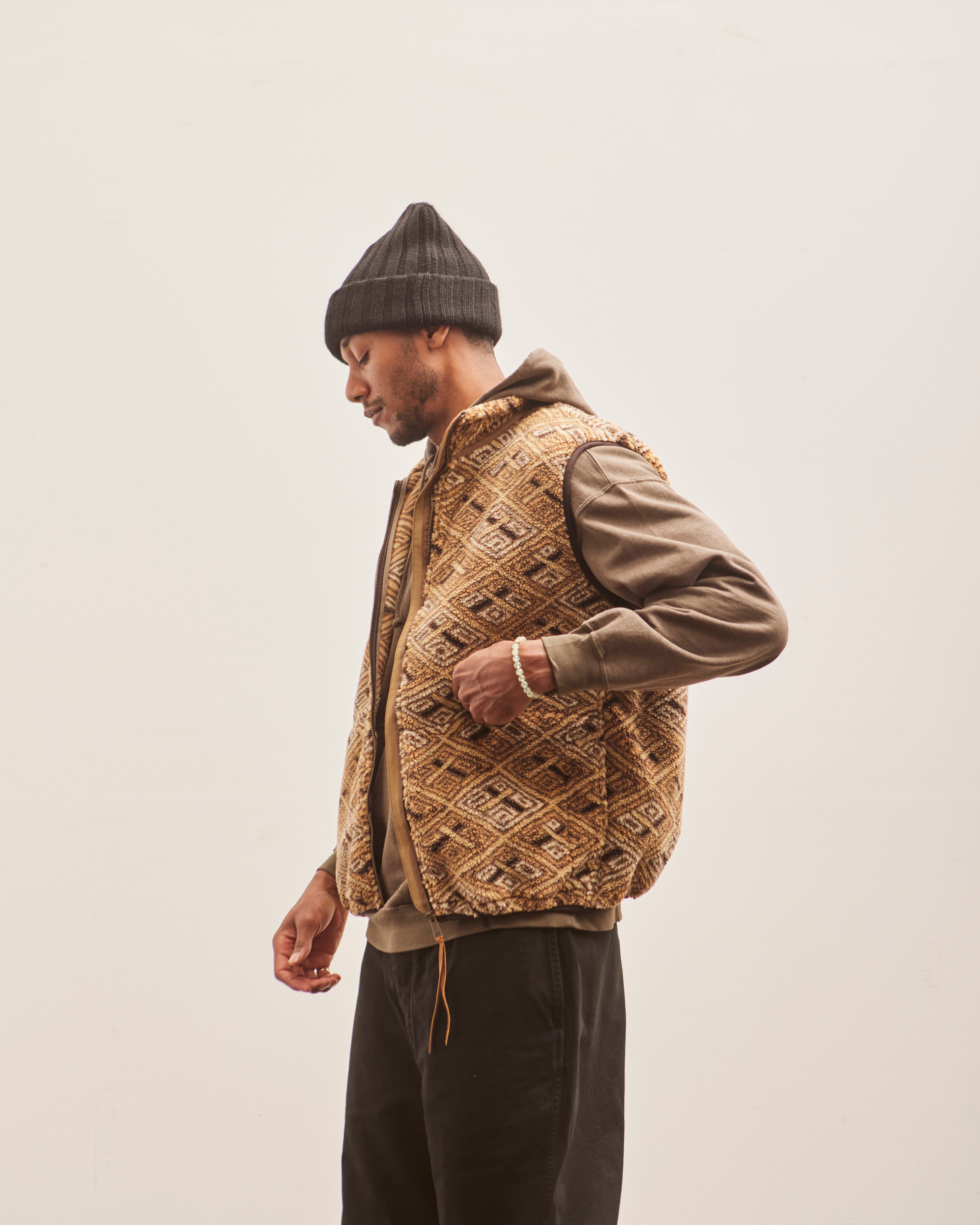 orslow boa fleece vest navajo オアスロウ アメカジ OrSlow Boa Fleece Vest, Sand/Beige – Glasswing