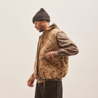 OrSlow Unisex Boa Fleece Vest, African Pattern