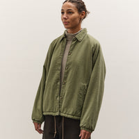 orSlow Vintage Washed Coach Jacket With Fleece Lining, Dark Olive