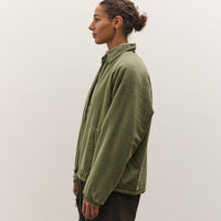 orSlow Vintage Washed Coach Jacket With Fleece Lining, Dark Olive