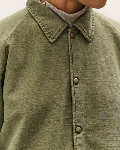 orSlow Vintage Washed Coach Jacket With Fleece Lining, Dark Olive