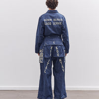 Kapital 11.5Oz Denim Monkey Jumpsuit, Factory-Repair & Embroidery, Idg