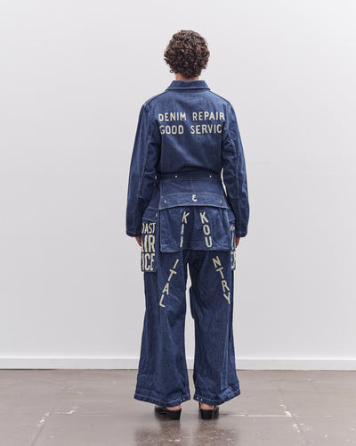 Kapital 11.5Oz Denim Monkey Jumpsuit, Factory-Repair & Embroidery, Idg