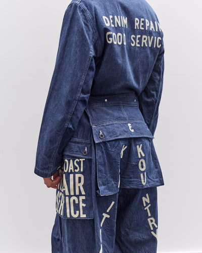 Kapital 11.5Oz Denim Monkey Jumpsuit, Factory-Repair & Embroidery, Idg