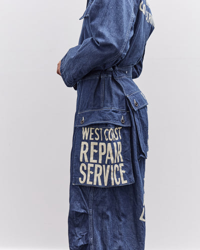 Kapital 11.5Oz Denim Monkey Jumpsuit, Factory-Repair & Embroidery, Idg